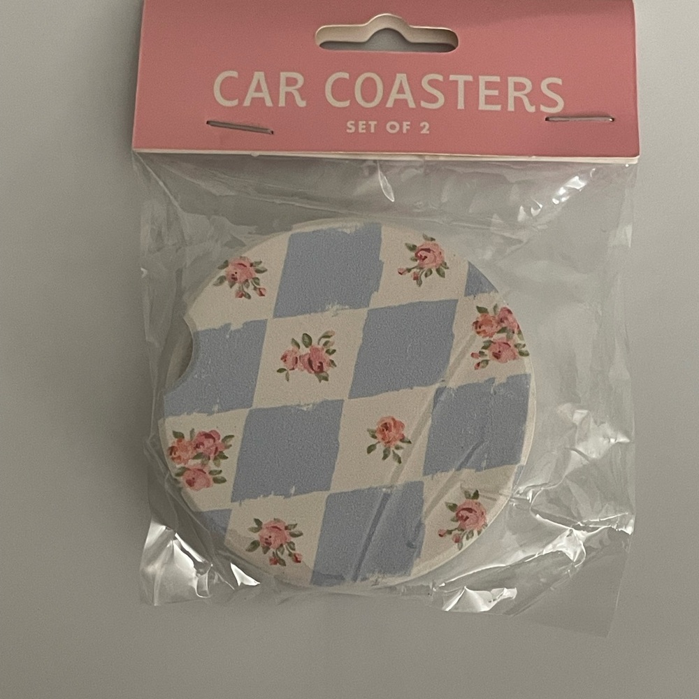 **FINAL PRICE** Francesca's Collections Blue and White Floral Car Coasters